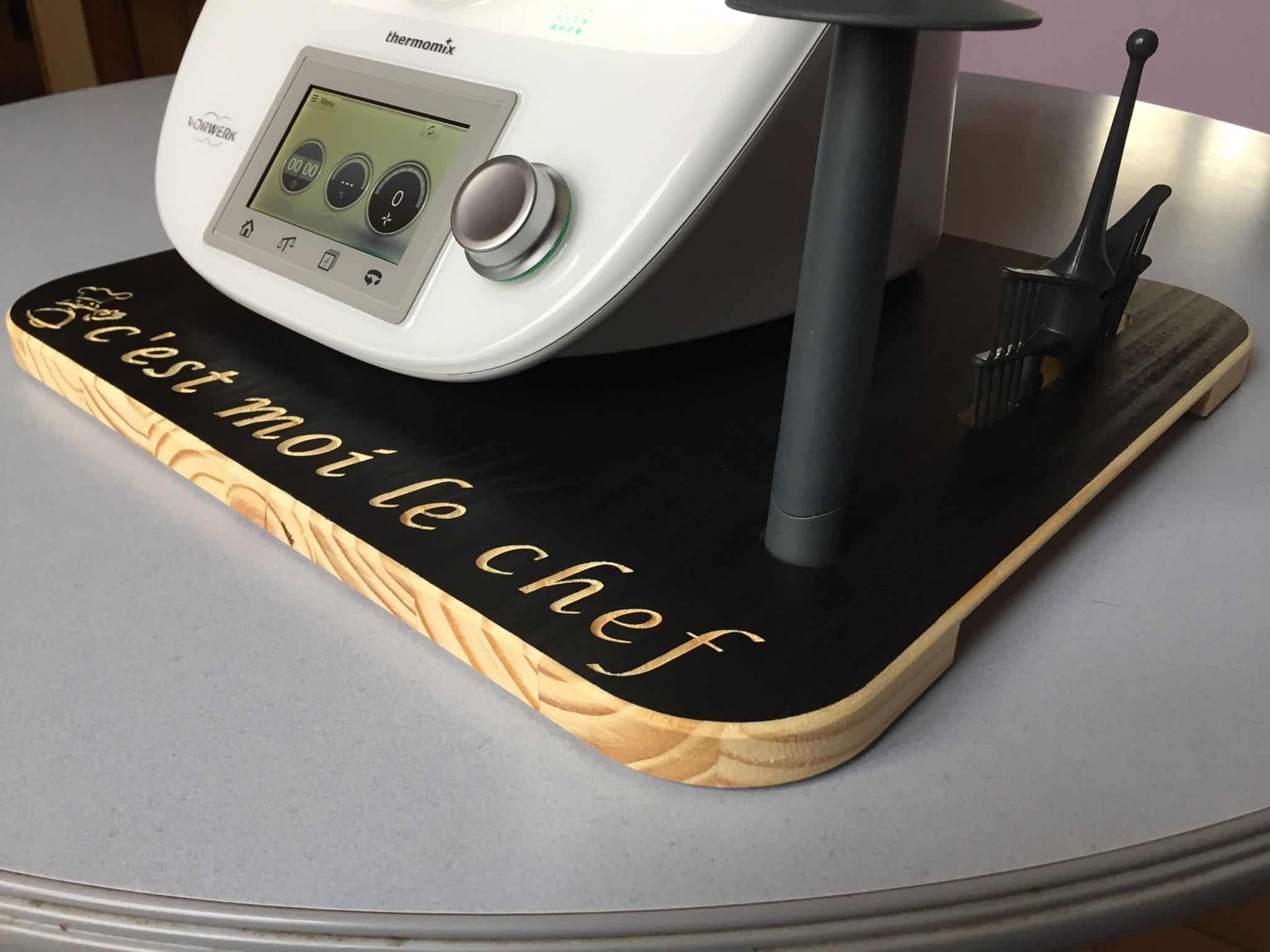 Planche Coulissante Pour Thermomix TM6/TM5 – Plateau Déplacement Avec Poignée Et Roulettes, Protection Surface Et Balance