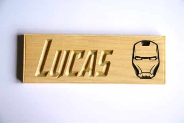 Plaque de porte Iron Man personnalisable