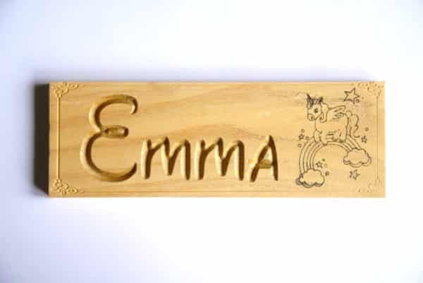 Plaque de porte Licorne personnalisable