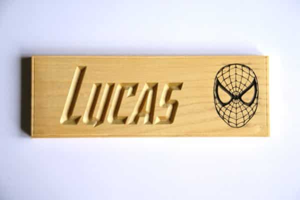 Plaque de porte Spiderman personnalisable